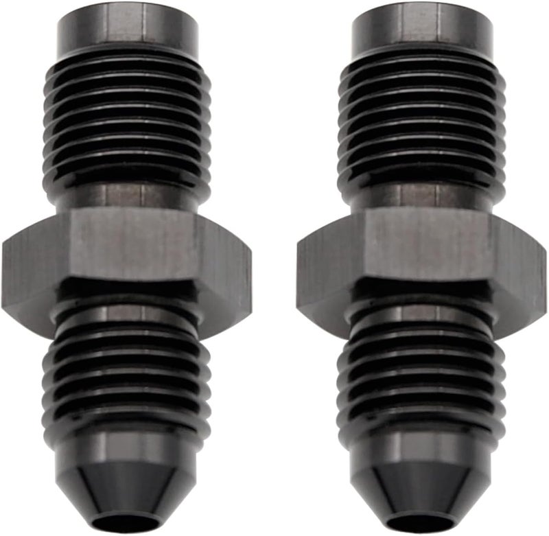 KRD PERFORMANCE Aluminum -4AN AN4 Male Flare to 7/16 x 24 Male Thread Inverted Seat Adaptor Fittings Inv Flare Connector, Black, Pack of 2 - Image 3